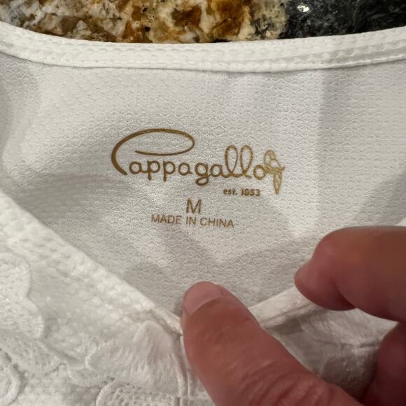 NWT Pappagallo Girls' Natural White Rosetta W/Floral Accent Shift Dress -M (7/8) - Picture 6 of 9